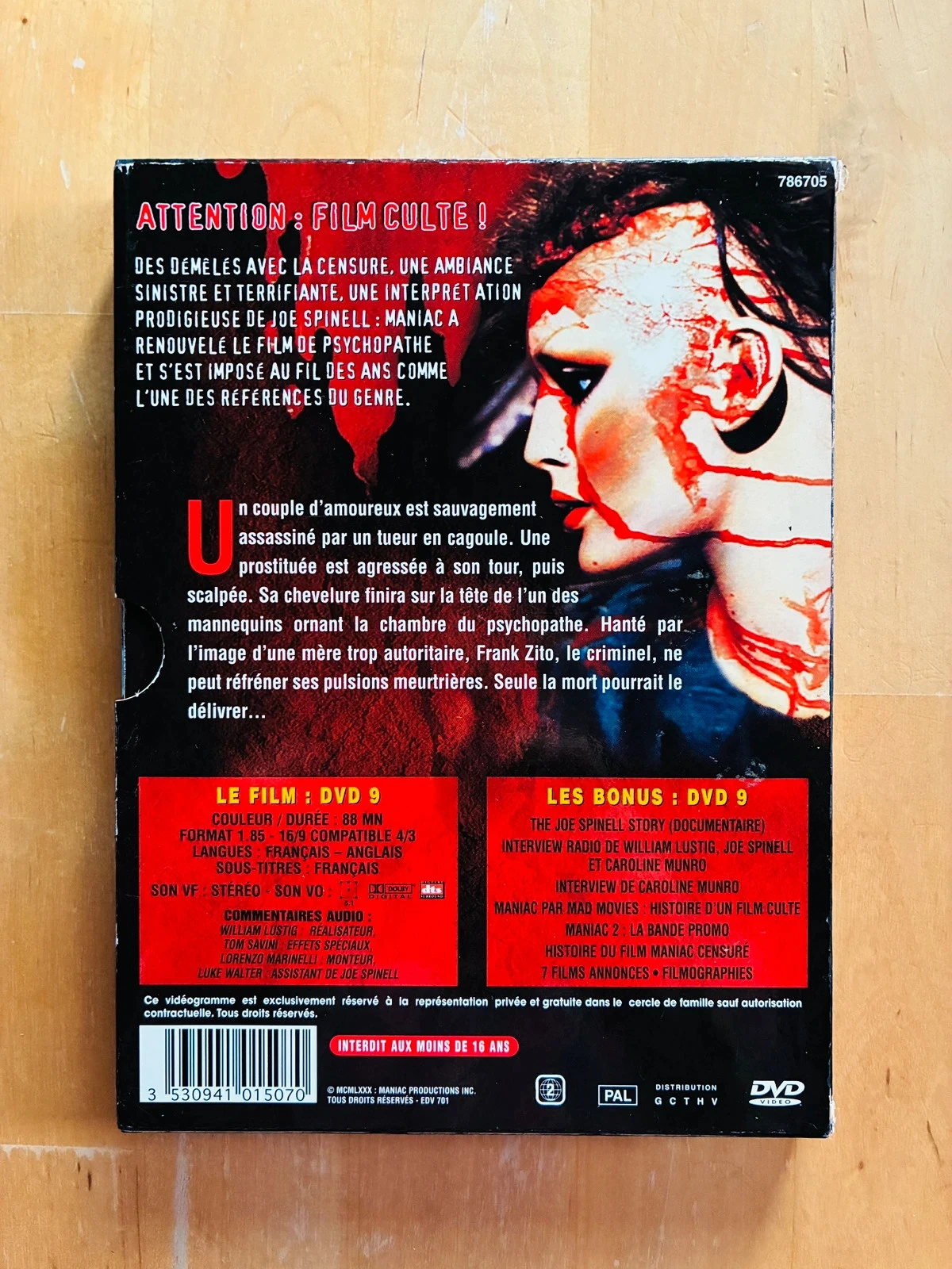 DVD Maniac de William Lustig edición coleccionista. – photo 2